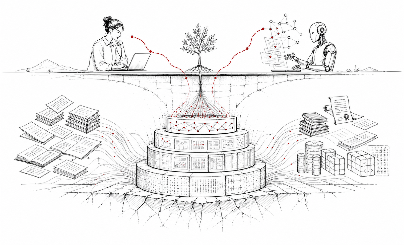 SciBase 知识基础设施冰山概念图